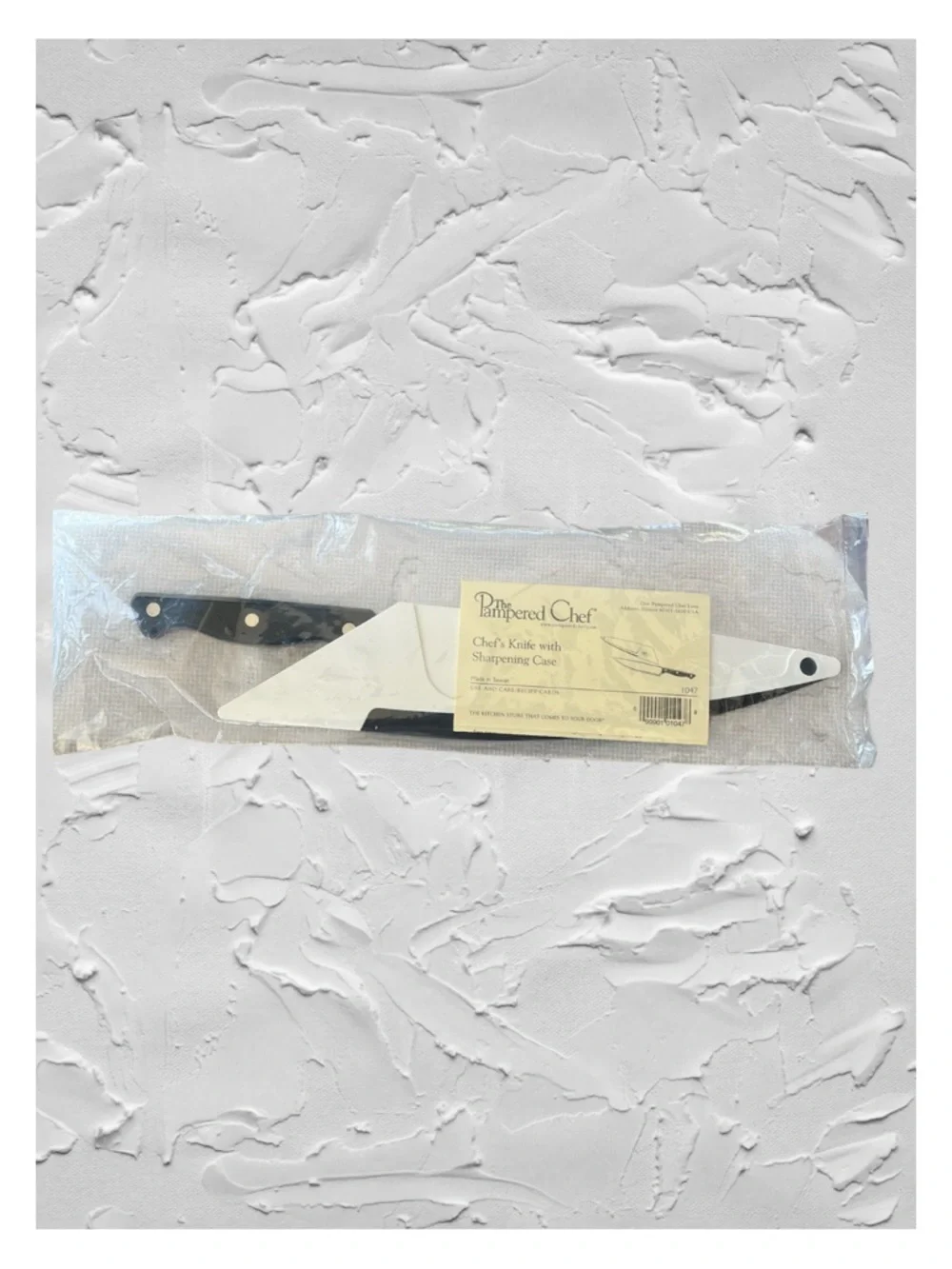 Vintage The Pampered Chef 14” Self Sharpening Chefs Knife Stainless Blade 1047